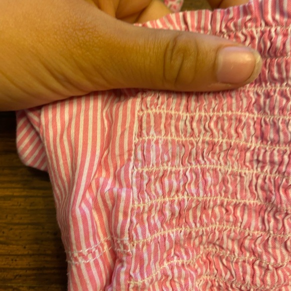 ❤️Pink and white strip dress with floral straps❤️ - Picture 6 of 8